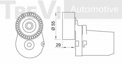 TREVI AUTOMOTIVE ta2003 -  Натяжная планка, поликлиновой ремень